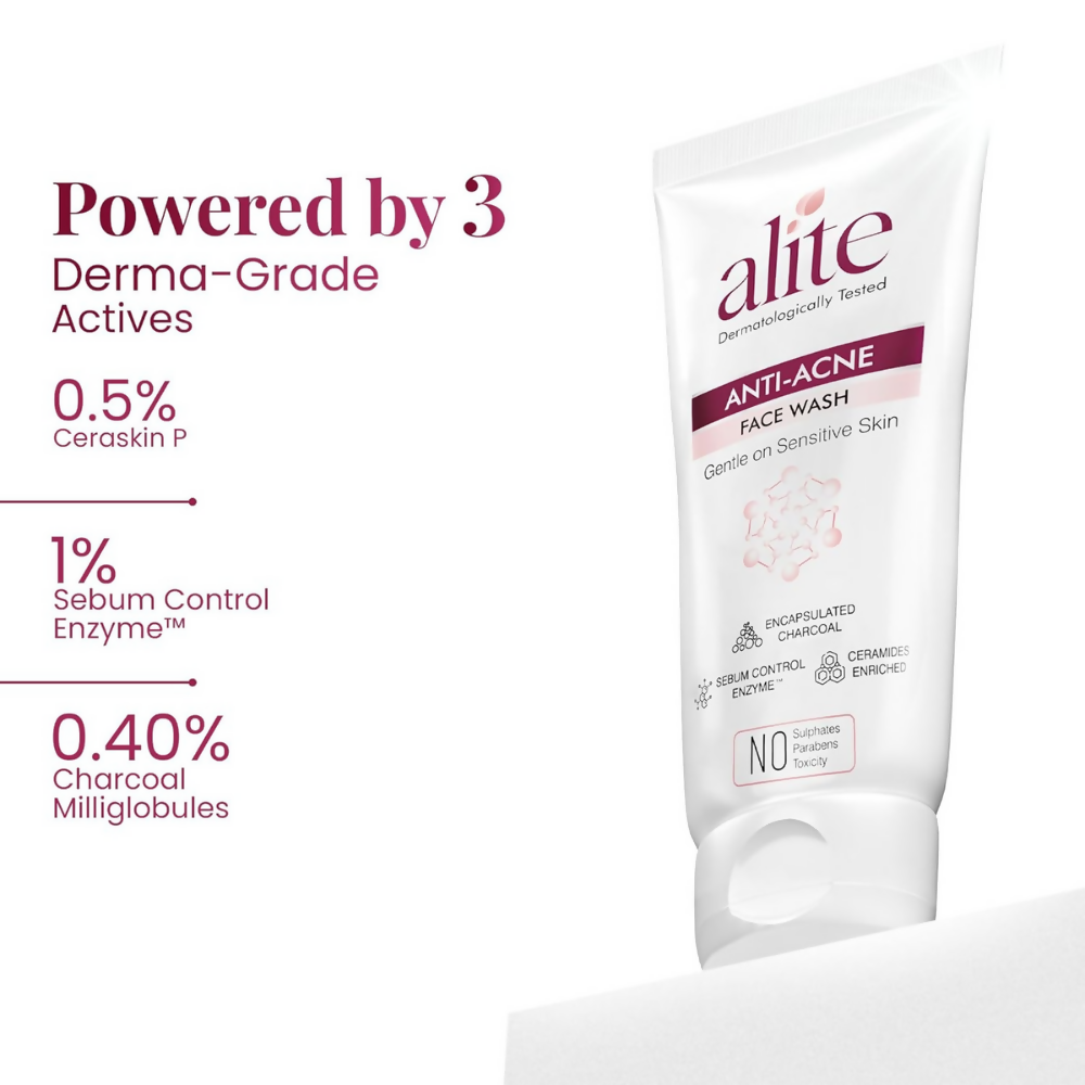 Alite Anti-Acne 5-in-1 Face Wash - Encapsulated Charcoal, Sebum Control Enzyme & Ceramides | Grab2Buy