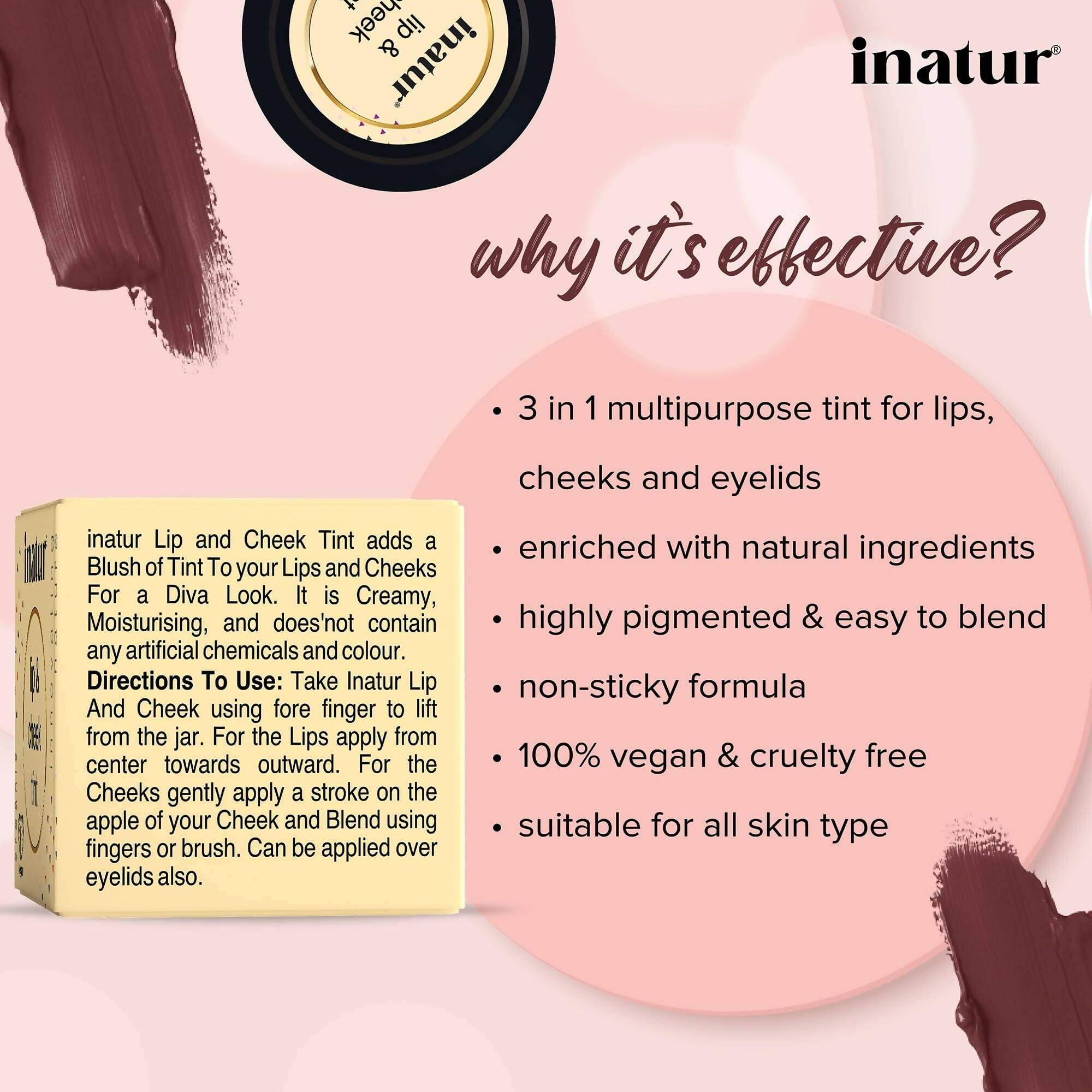 Inatur Lip and Cheek Tint Mocha | Grab2Buy