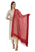 Mominos Fashion Red Orgenza Nug Embroidery Dupatta | Grab2Buy