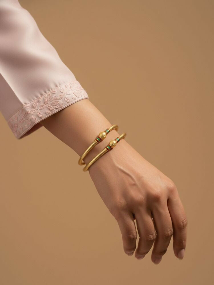 NVR Women Set of 2 Gold Plated Meenakari Kada Bangle | Grab2Buy