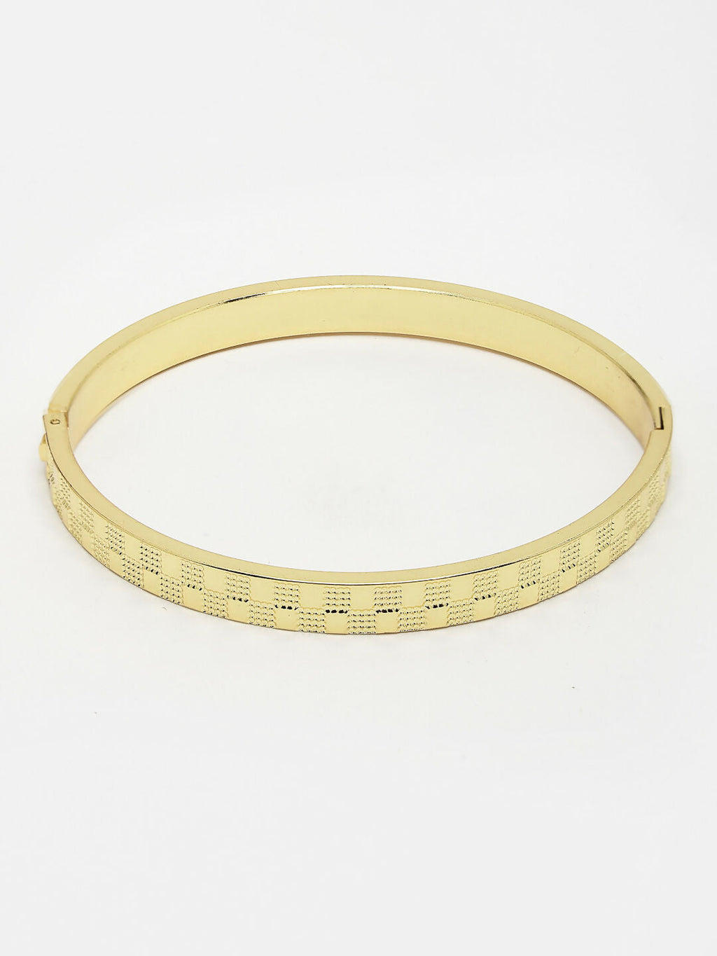 NVR Men's Gold-Polished Stainless Steel Kada Bracelet | Grab2Buy