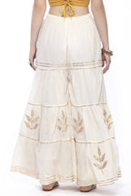 Mominos Fashion Cotton Off White Gotta Work Sharara | Grab2Buy