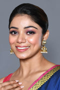 Joban Fashion Women Kundan Pearl Golden White Grey Earrings | Grab2Buy