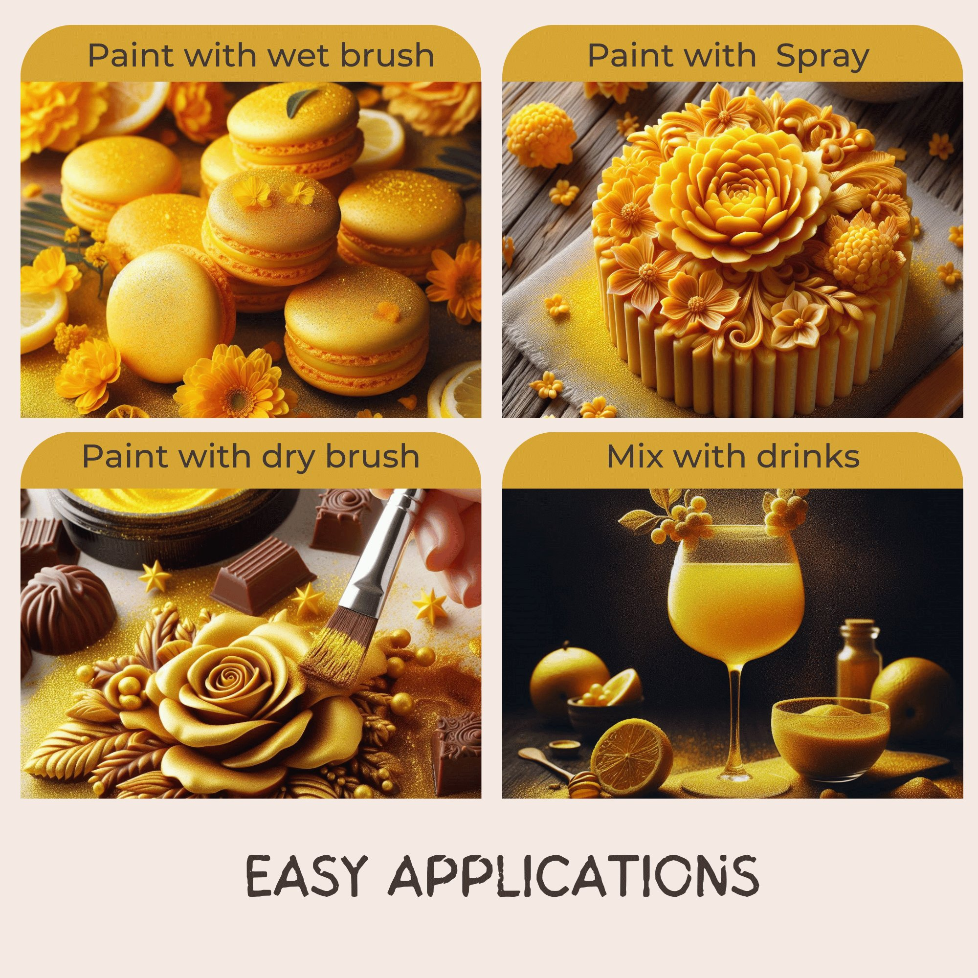 Confect Marigold Yellow | Edible Luster Dust | Grab2Buy