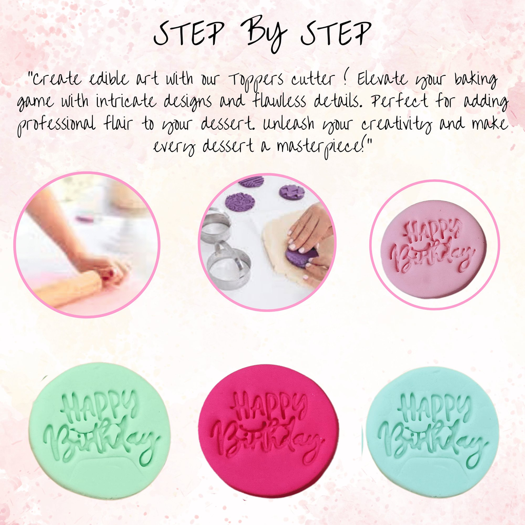Confect Celebration Stencils Toppers Cutters | Celebration Topper Cutter (Happy Birthday 01)
