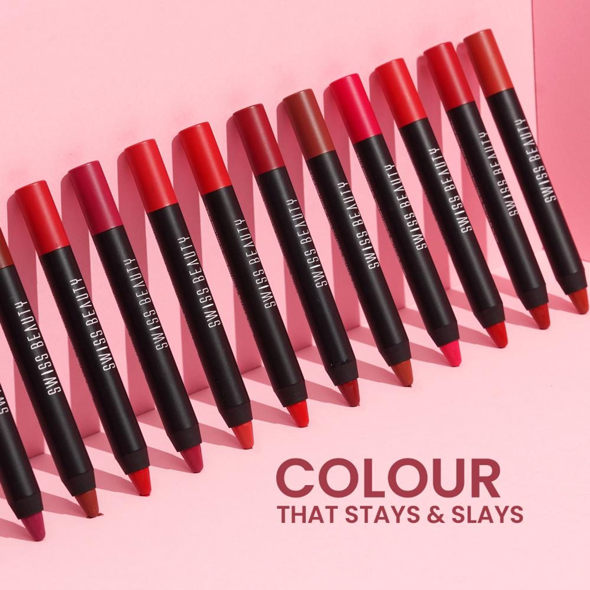 Swiss Beauty Matte Long Lasting Stay Maxx Lip Crayon Lipstick Matte Finish - Bare | Grab2Buy