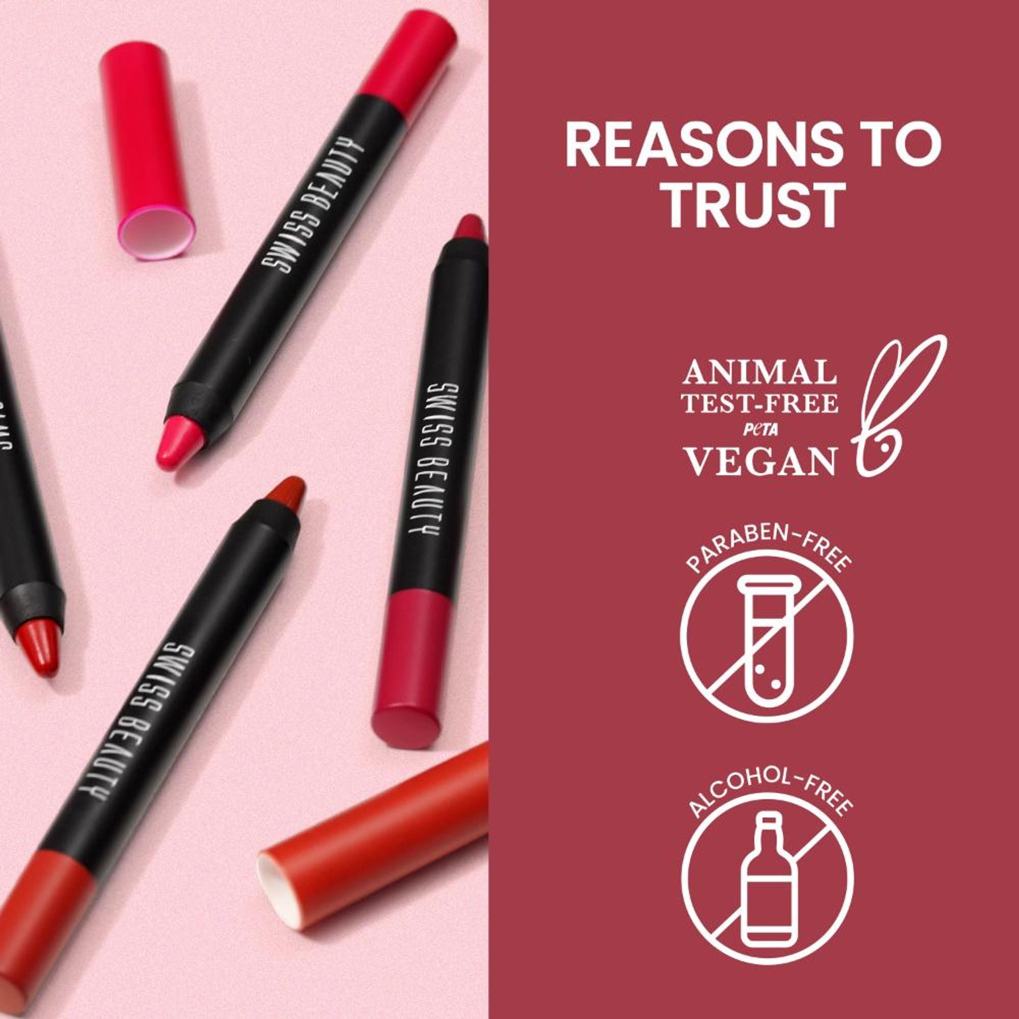 Swiss Beauty Matte Long Lasting Stay Maxx Lip Crayon Lipstick Matte Finish - Bare | Grab2Buy