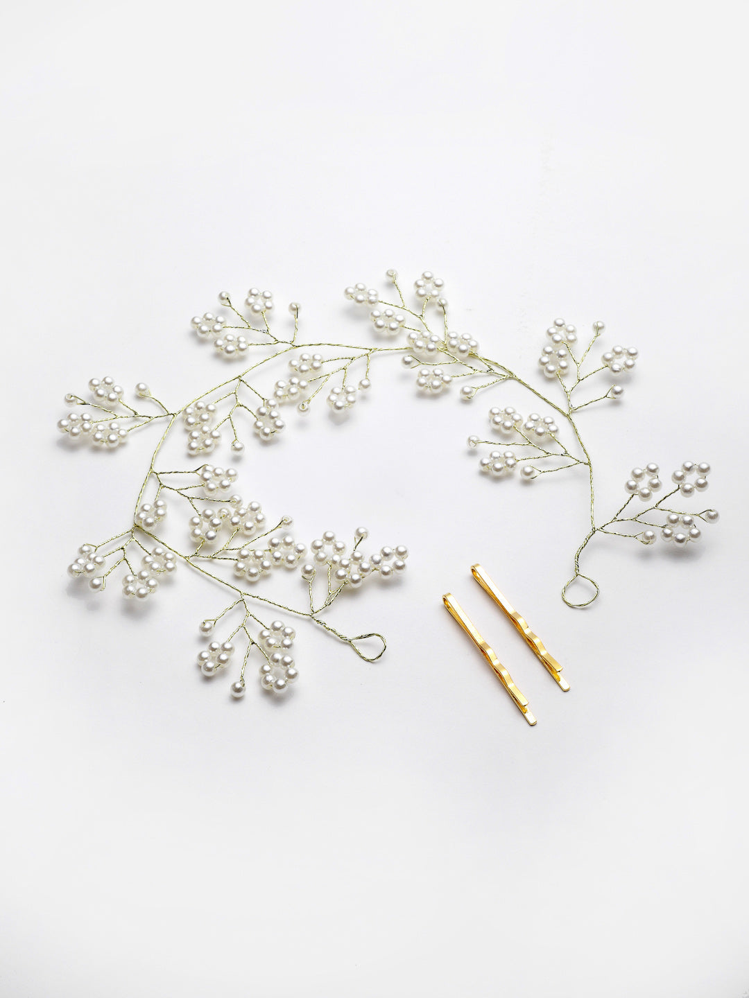 Panash Women Gold-Toned & White Beaded Tiara | Grab2Buy