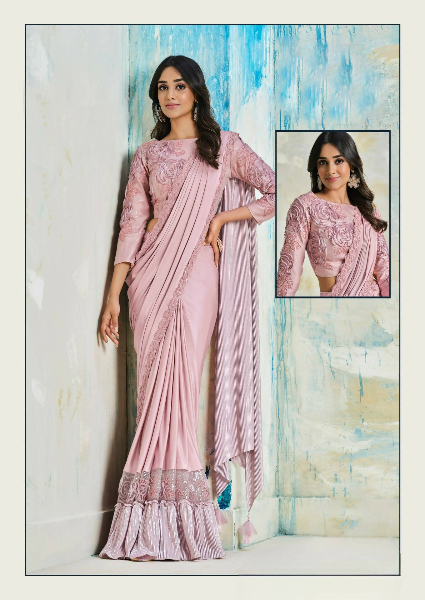 Lycra Saree With Stitched Blouse - Mohmanthan Royal | Grab2Buy