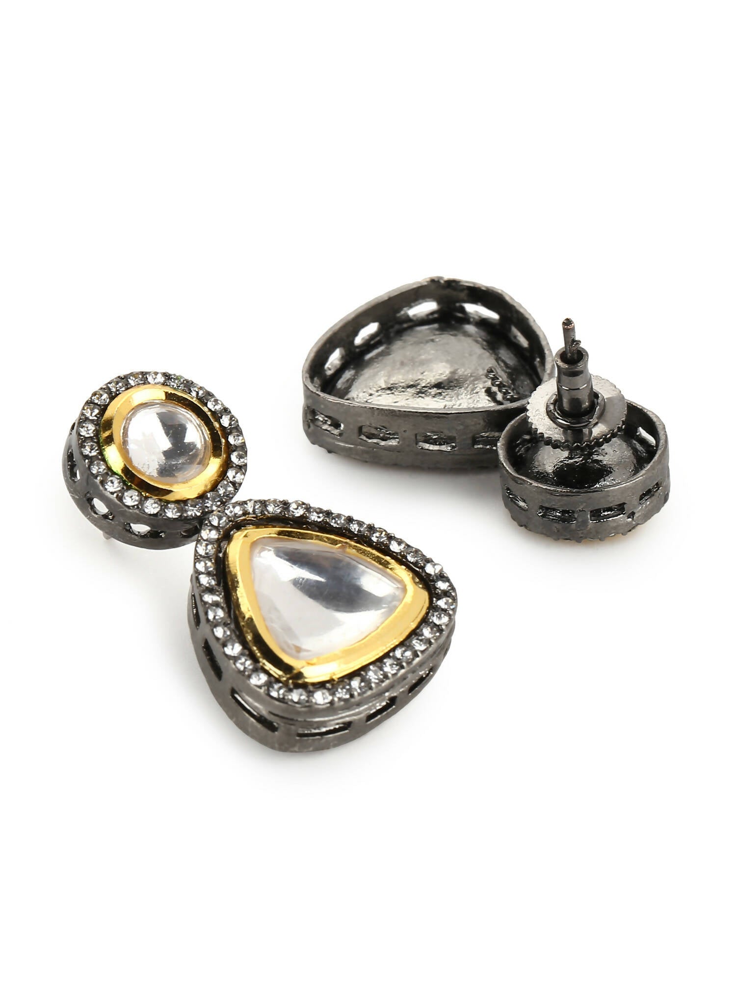 Silver-Plated Contemporary Drop Earrings - Ruby Raang | Grab2Buy