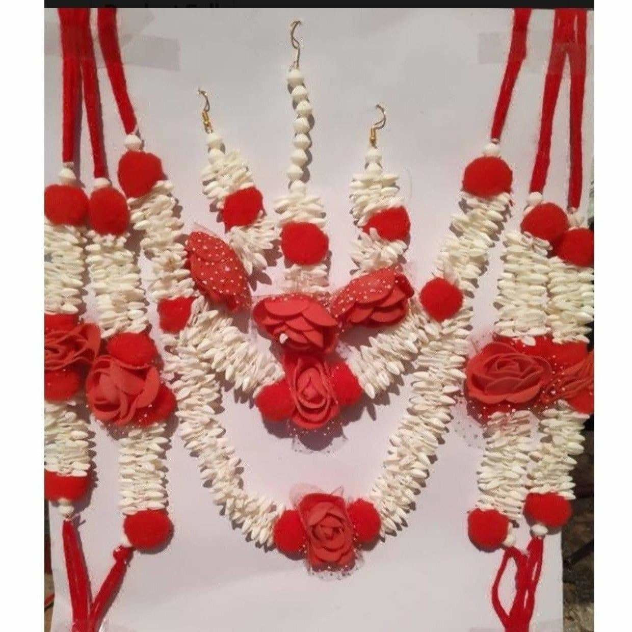 MS Fashion India Muskan Red Flower Party Wear Jewelry Set | Grab2Buy