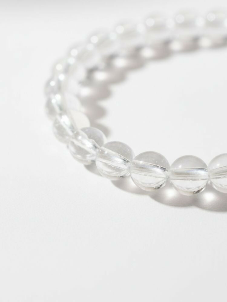 NVR White Crystal Beaded Bracelet for Men & Women | Grab2Buy