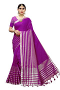 Vamika Purple Cotton Silk Weaving Saree (Twitter Purple) | Grab2Buy