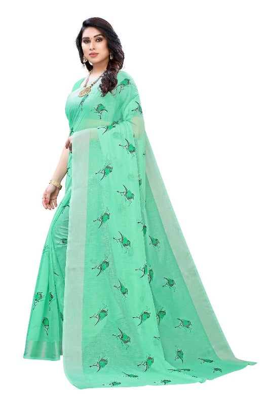 Vamika Green Chanderi Designer Saree (SERIN GREEN) | Grab2Buy