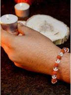 NVR Natural Rudraksha & Quartz Beaded Stretchable Bracelet | Grab2Buy