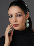 Green Dual Earrings- Ruby Raang | Grab2Buy