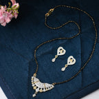 AanyaCentric Gold-Polished Mangalsutra Pendant Earring Set & Silver Plated Anklet | Grab2Buy
