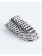 NVR Women Handmade Silver Plated Spiral Bangle | Grab2Buy