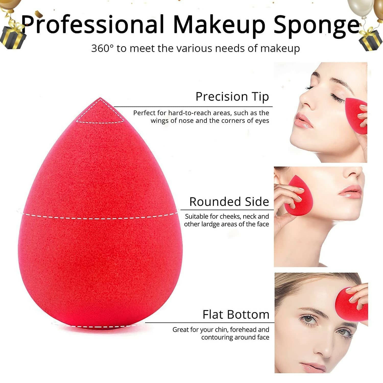 Favon Pack of 1 Foundation Cum Blush Brush and 1 Blender Puff | Grab2Buy