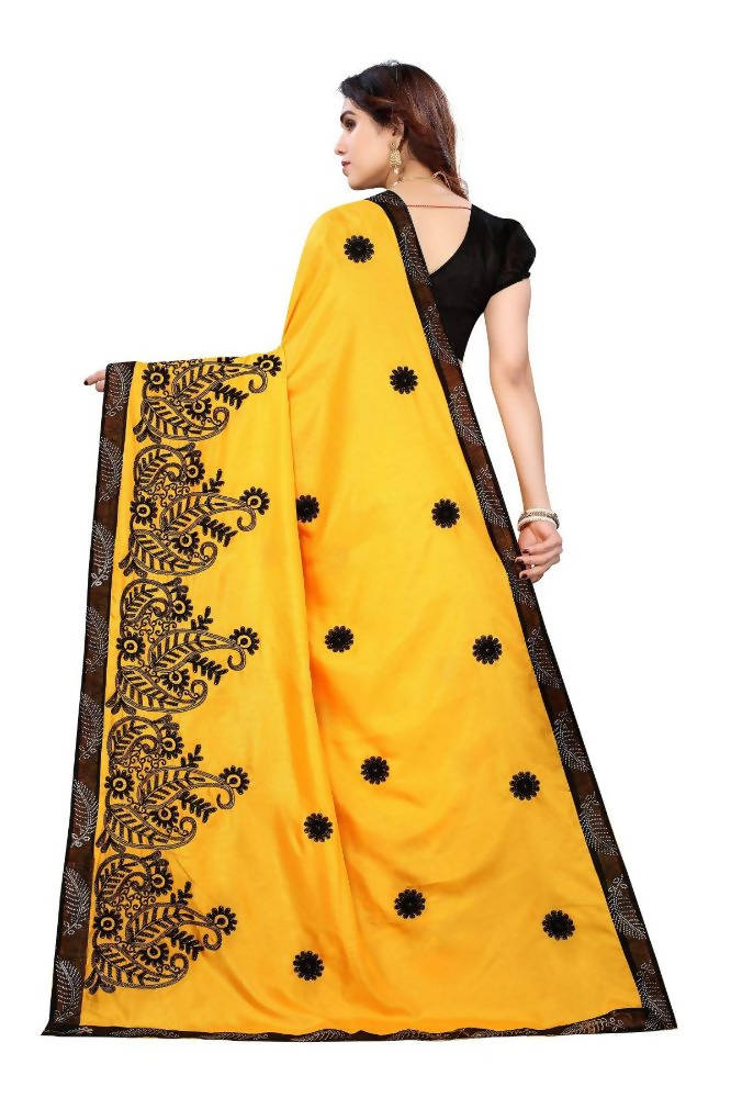 Vamika Yellow Dola Silk Embroidery Saree | Grab2Buy