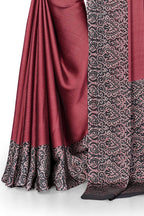 Mirchi Fashion Women's Pink & Black Printed Chiffon Saree | Grab2Buy