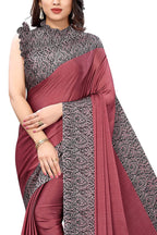 Mirchi Fashion Women's Pink & Black Printed Chiffon Saree | Grab2Buy