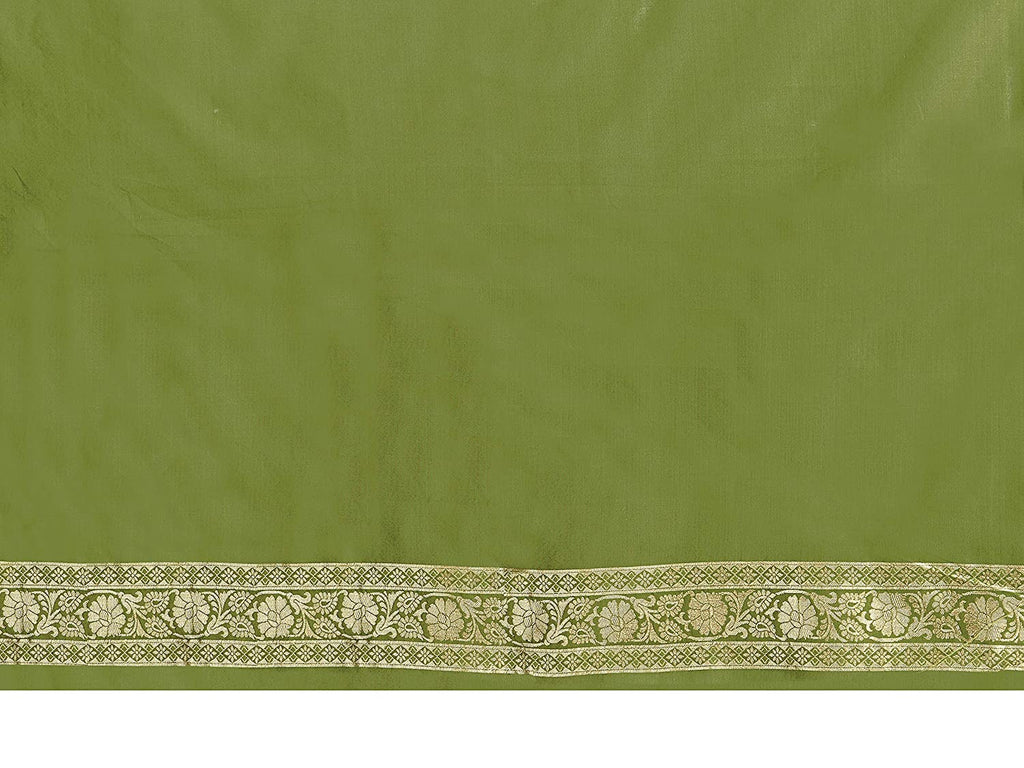Vardha Women's Olive Green Banarasi Art Silk Saree | Grab2Buy