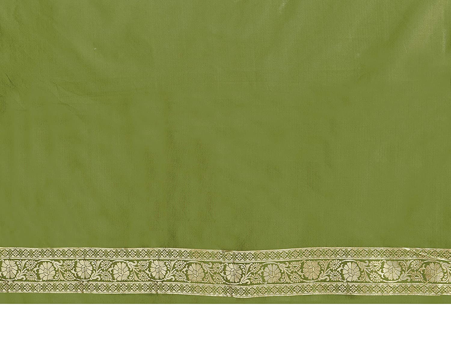 Vardha Women's Olive Green Banarasi Art Silk Saree | Grab2Buy