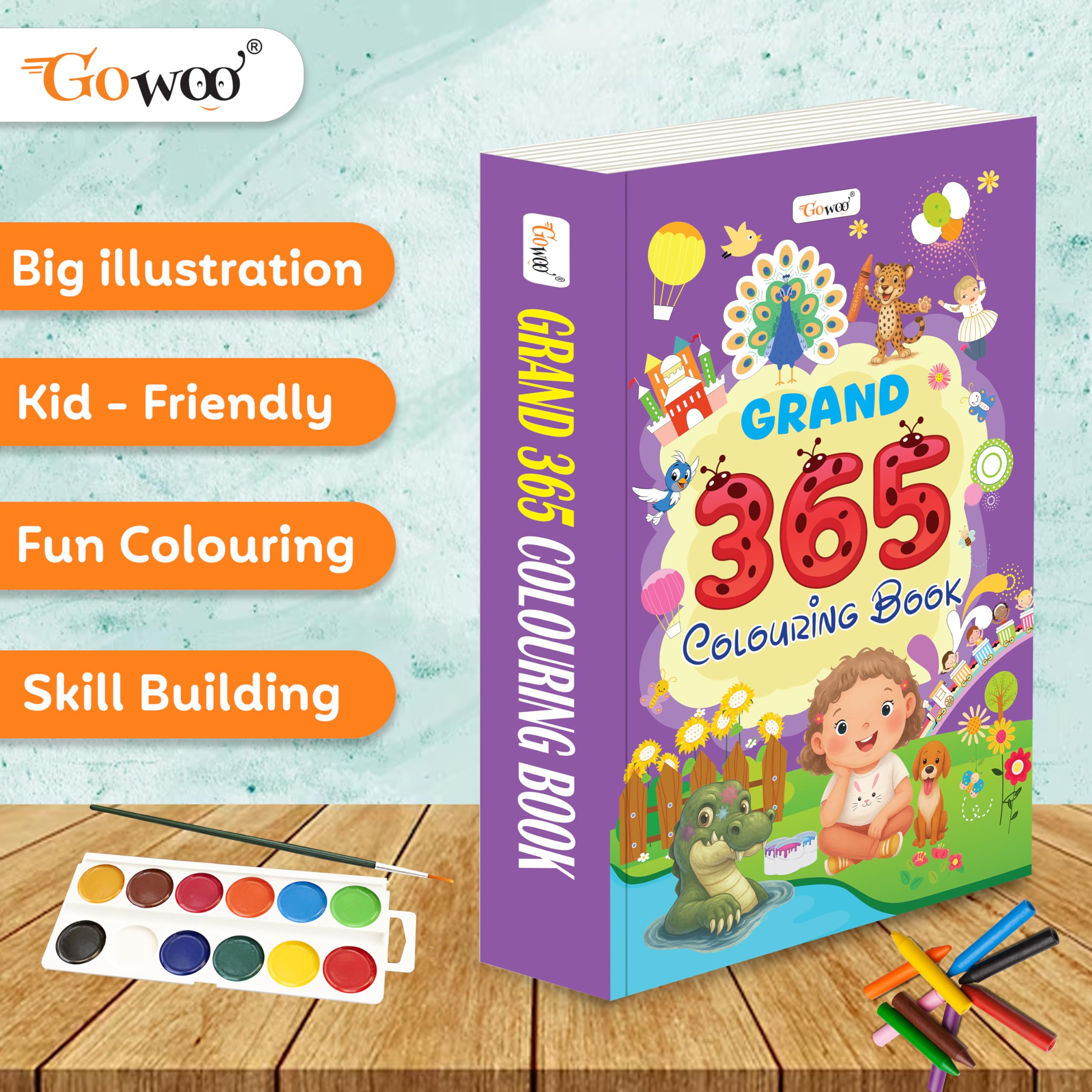 Grand - 365 Colouring Book :- Learn With Colouring, Creative Learning For Toddlers, Preschool Colouring Book, Educational Book For Kids, Toddler Fun Book, Simple Colouring Book For Kids | Grab2Buy