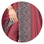 Mirchi Fashion Women's Pink & Black Printed Chiffon Saree | Grab2Buy