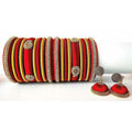 Red Grand Wedding Silk Thread Bangle Set with Jhumka Ear rings | Grab2Buy