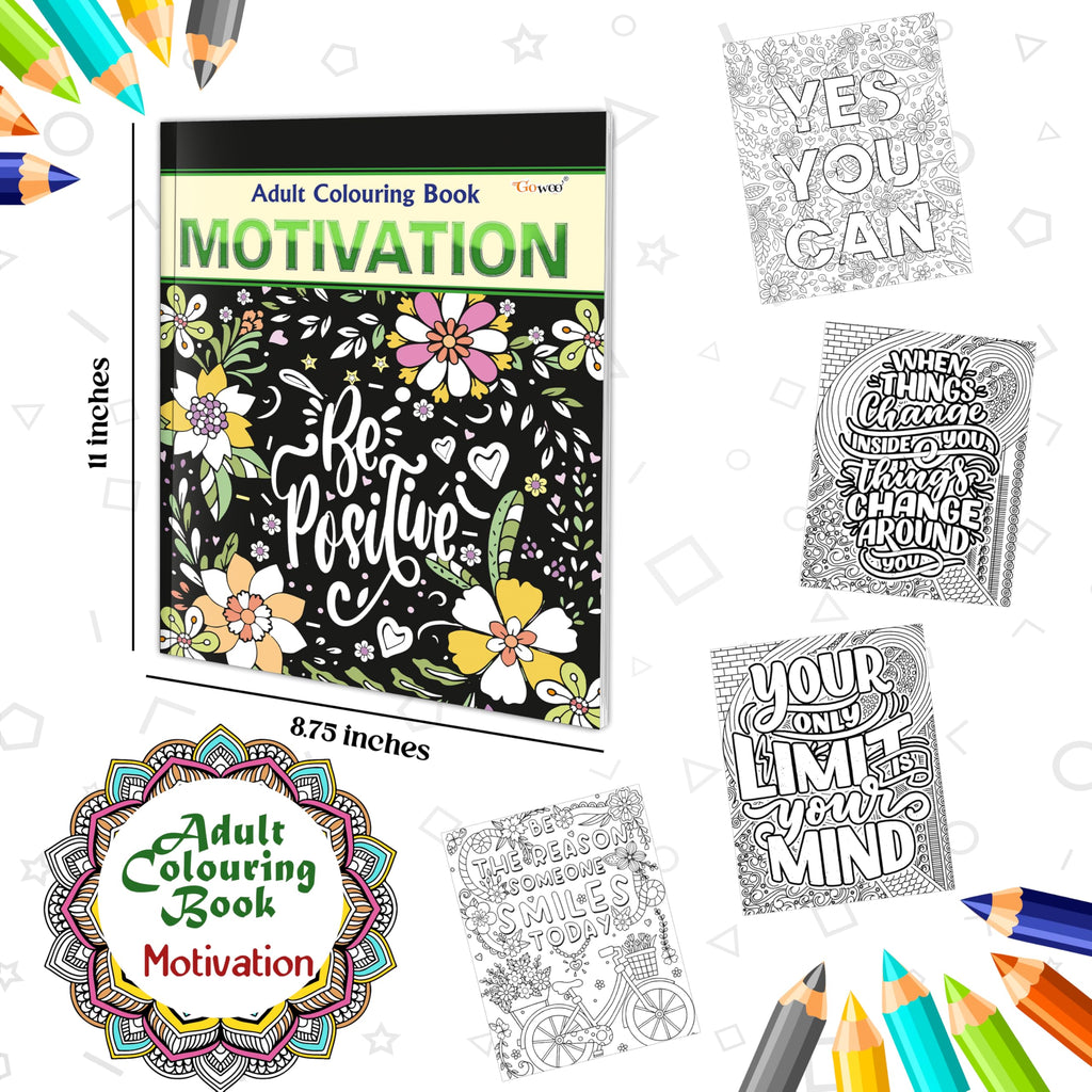 Motivation - Adult Colouring Book : Fun Colouring For Kids And Adults, Creative Coloring Book, Mindfulness Coloring Book, Relaxing Coloring Book | Grab2Buy