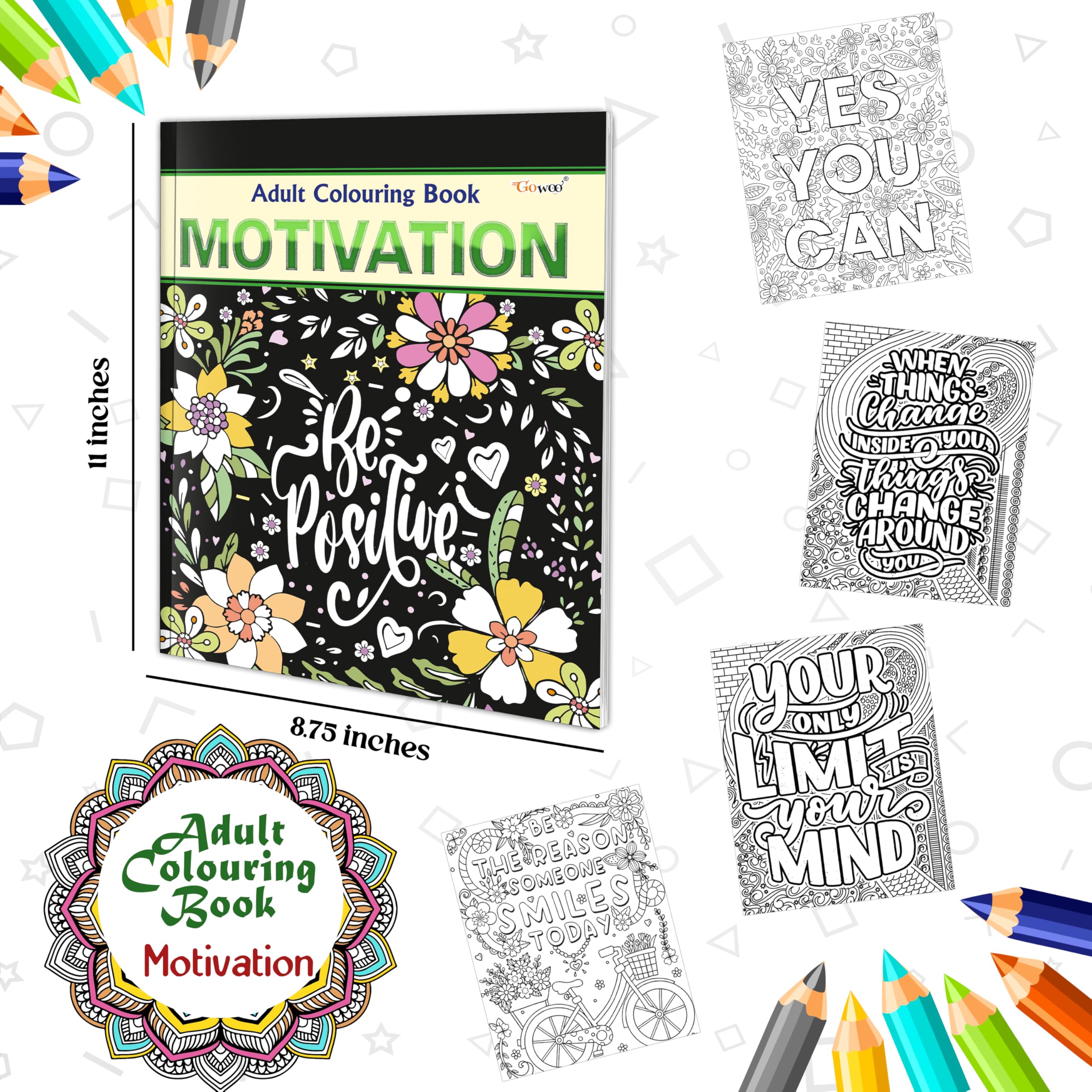 Motivation - Adult Colouring Book : Fun Colouring For Kids And Adults, Creative Coloring Book, Mindfulness Coloring Book, Relaxing Coloring Book | Grab2Buy