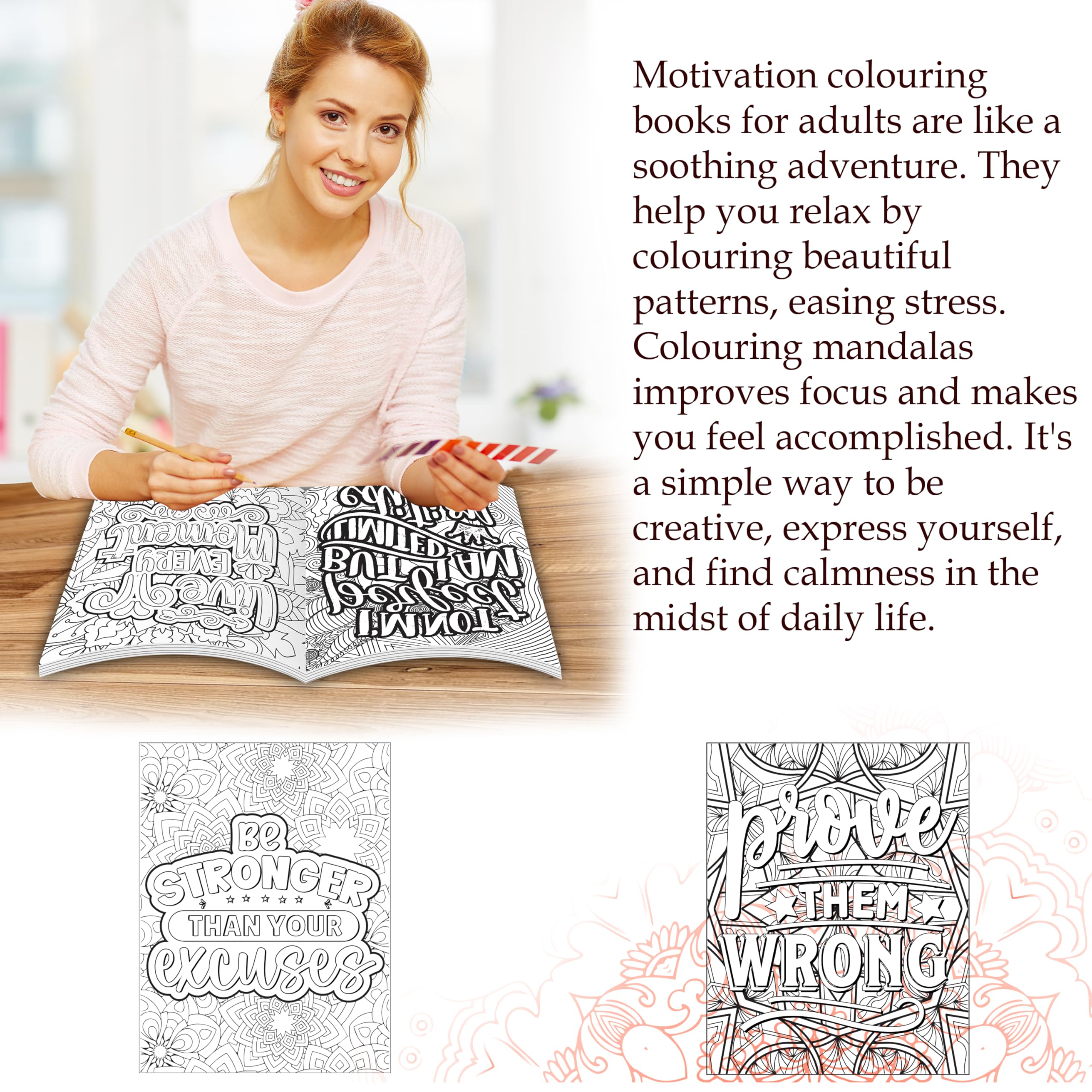 Motivation - Adult Colouring Book : Fun Colouring For Kids And Adults, Creative Coloring Book, Mindfulness Coloring Book, Relaxing Coloring Book | Grab2Buy