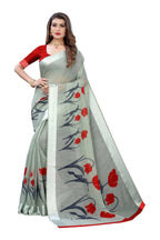 Vamika Sea Green Linen Satin Patta Saree (VANI GREEN) | Grab2Buy