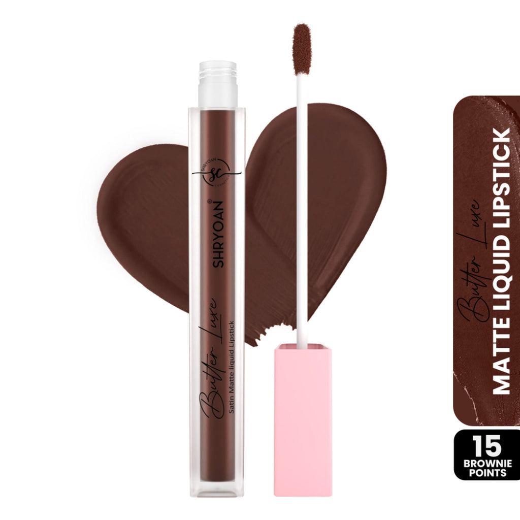 Shryoan Butter Luxe Satin Matte Liquid Lipstick - Brownie Points 15 | Grab2Buy