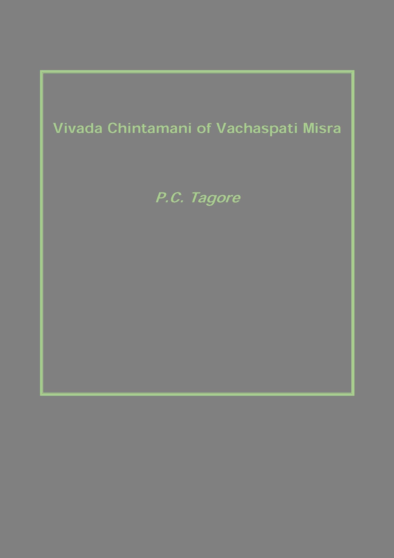 Vivada Chintamani of Vachaspati Misra - Gyan Books | Grab2Buy