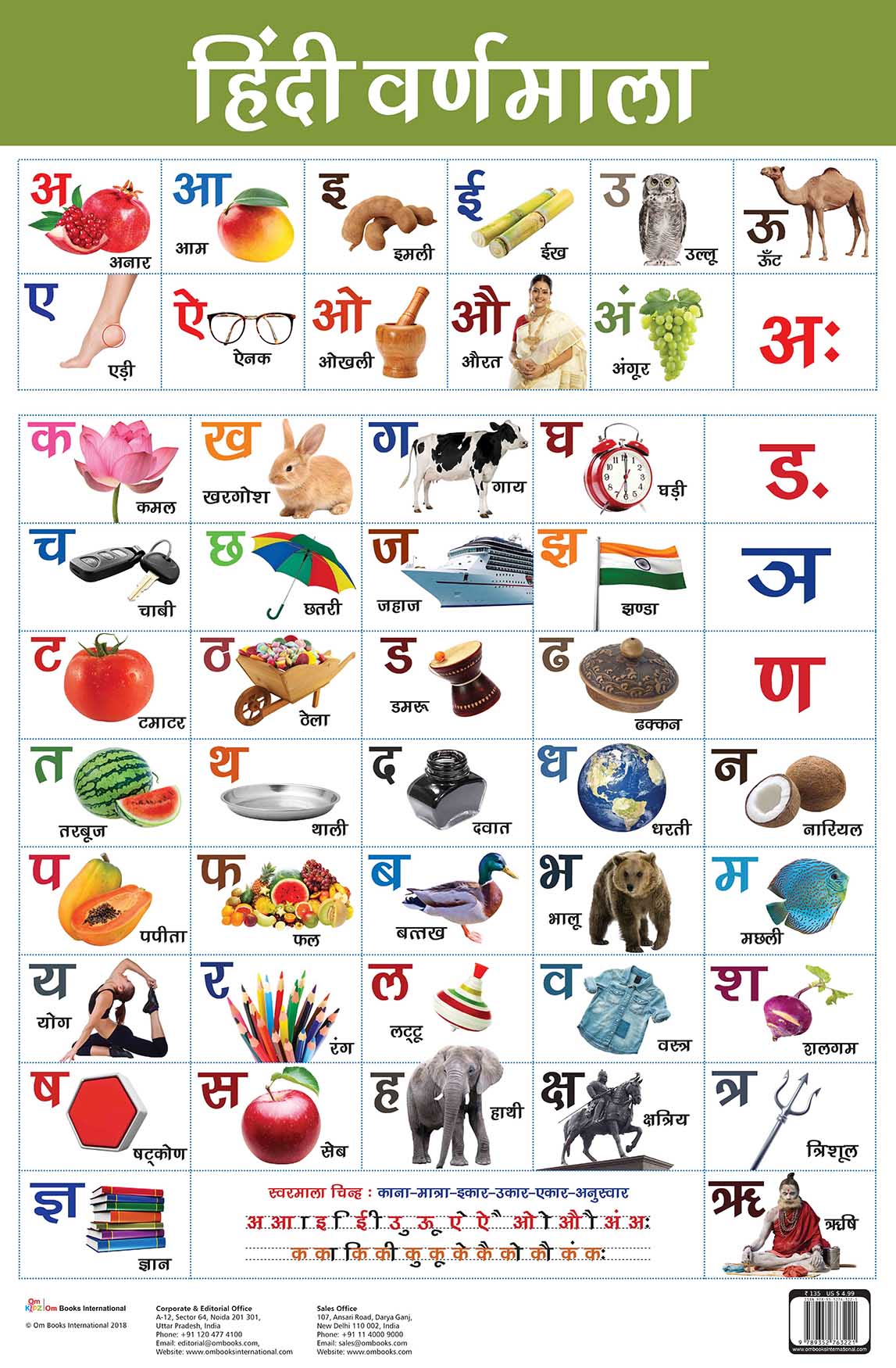 Hindi Varnmala : Charts - Om Books | Grab2Buy