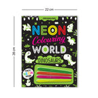 Dreamland Publications Dinosaurs Neon Colouring World Book for Kids Age 4 - 7 years with Neon Pens | Grab2Buy