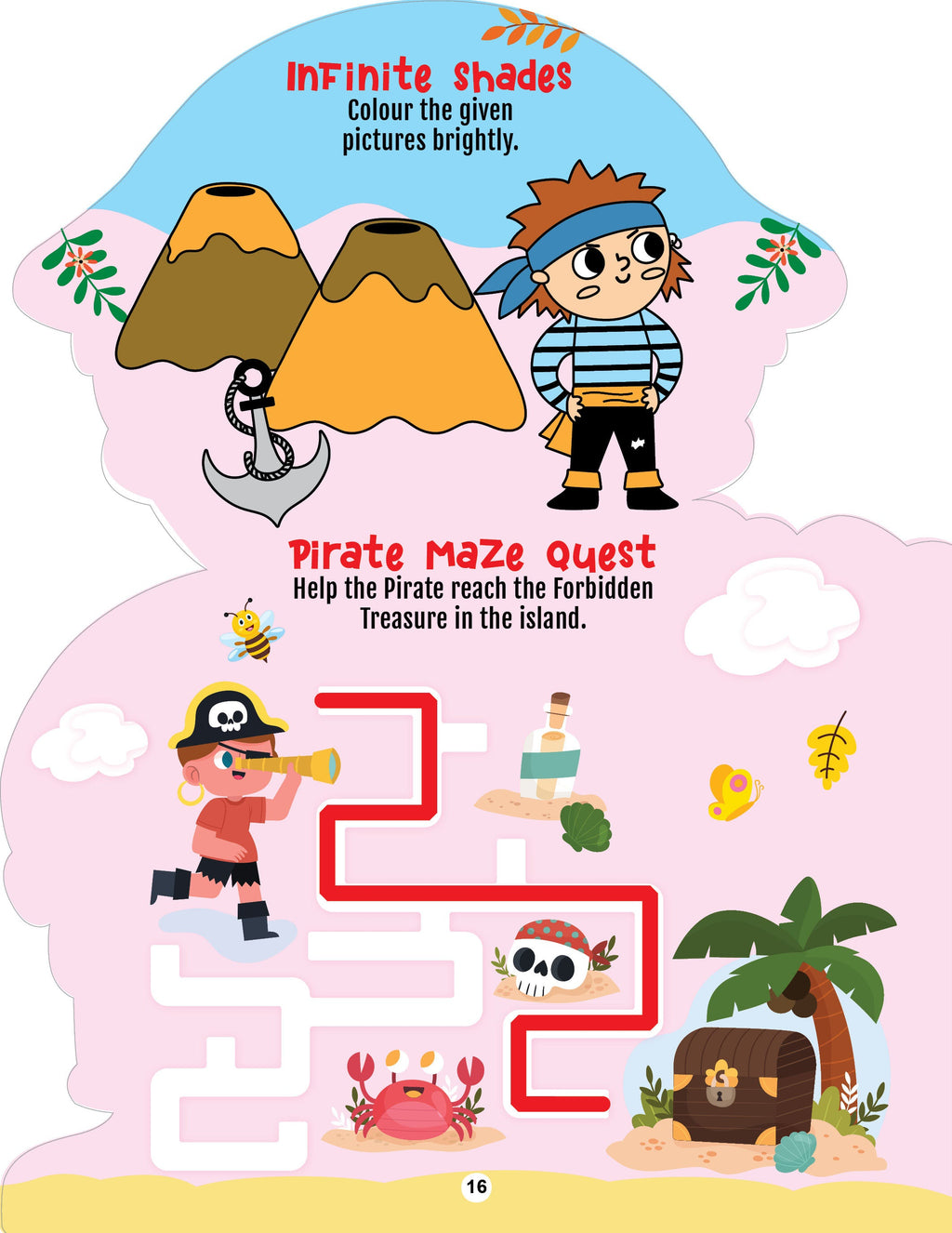 Dreamland Publications Step into the Pirates World - Activity and Colouring Fun Book for Age 4+ | Grab2Buy