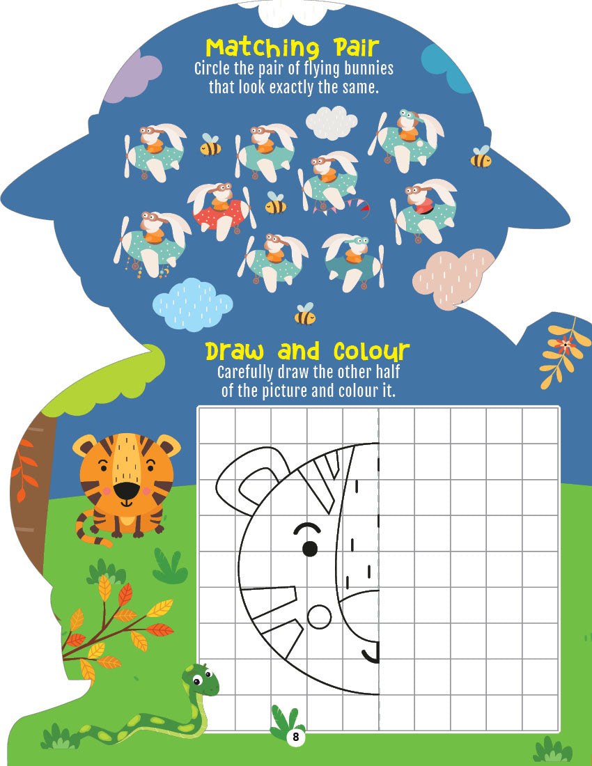 Dreamland Publications Step into the Animal Kingdom- Activity and Colouring Fun Book for Age 4+ | Grab2Buy