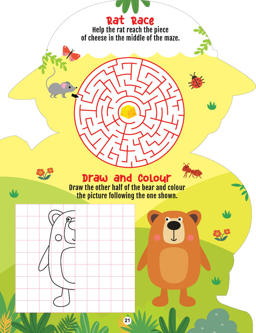 Dreamland Publications Step into the Animal Kingdom- Activity and Colouring Fun Book for Age 4+ | Grab2Buy