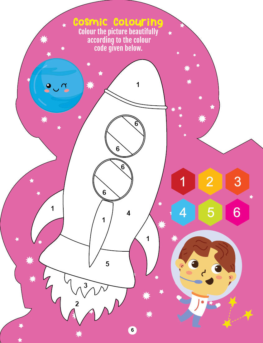 Dreamland Publications Step into the Space World - Activity and Colouring Fun Book for Age 4+ | Grab2Buy
