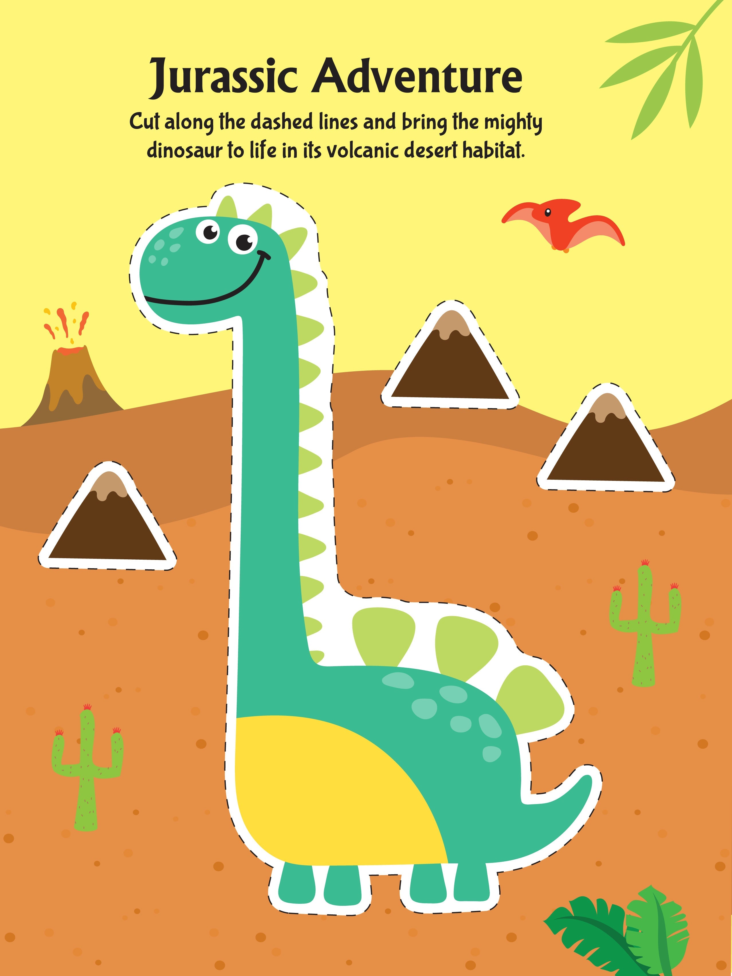 Dreamland Publications Daring Dino Scissors Skills Activity Book for Kids Age 4 - 7 years | With Child- Safe Scissors, Games and Mask | Grab2Buy