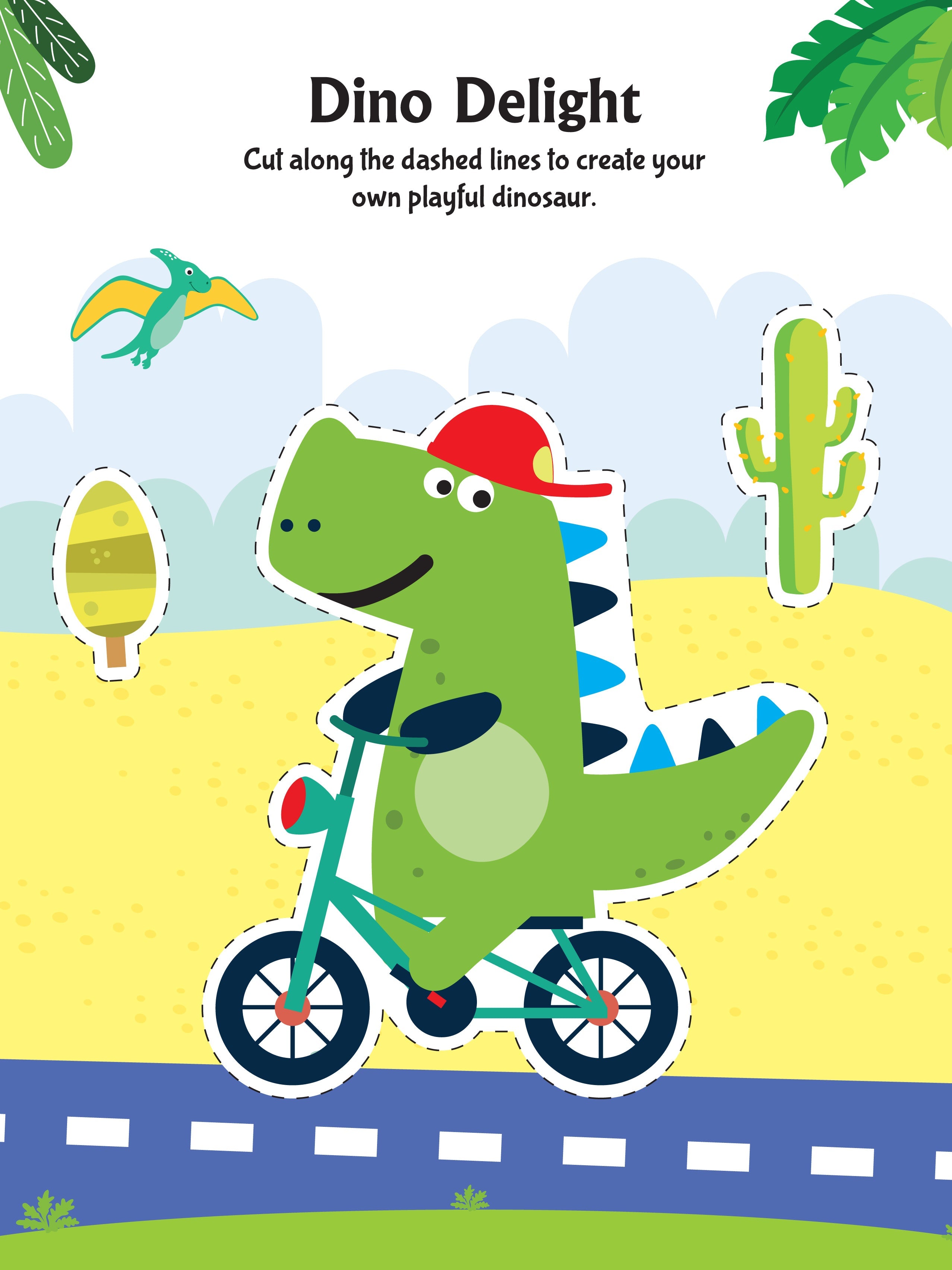 Dreamland Publications Daring Dino Scissors Skills Activity Book for Kids Age 4 - 7 years | With Child- Safe Scissors, Games and Mask | Grab2Buy