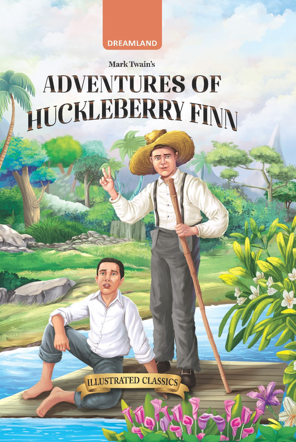 Dreamland Publications Adventure of Huckleberry Finn - Illustrated Abridged Classics for Children with Practice Questions | Grab2Buy
