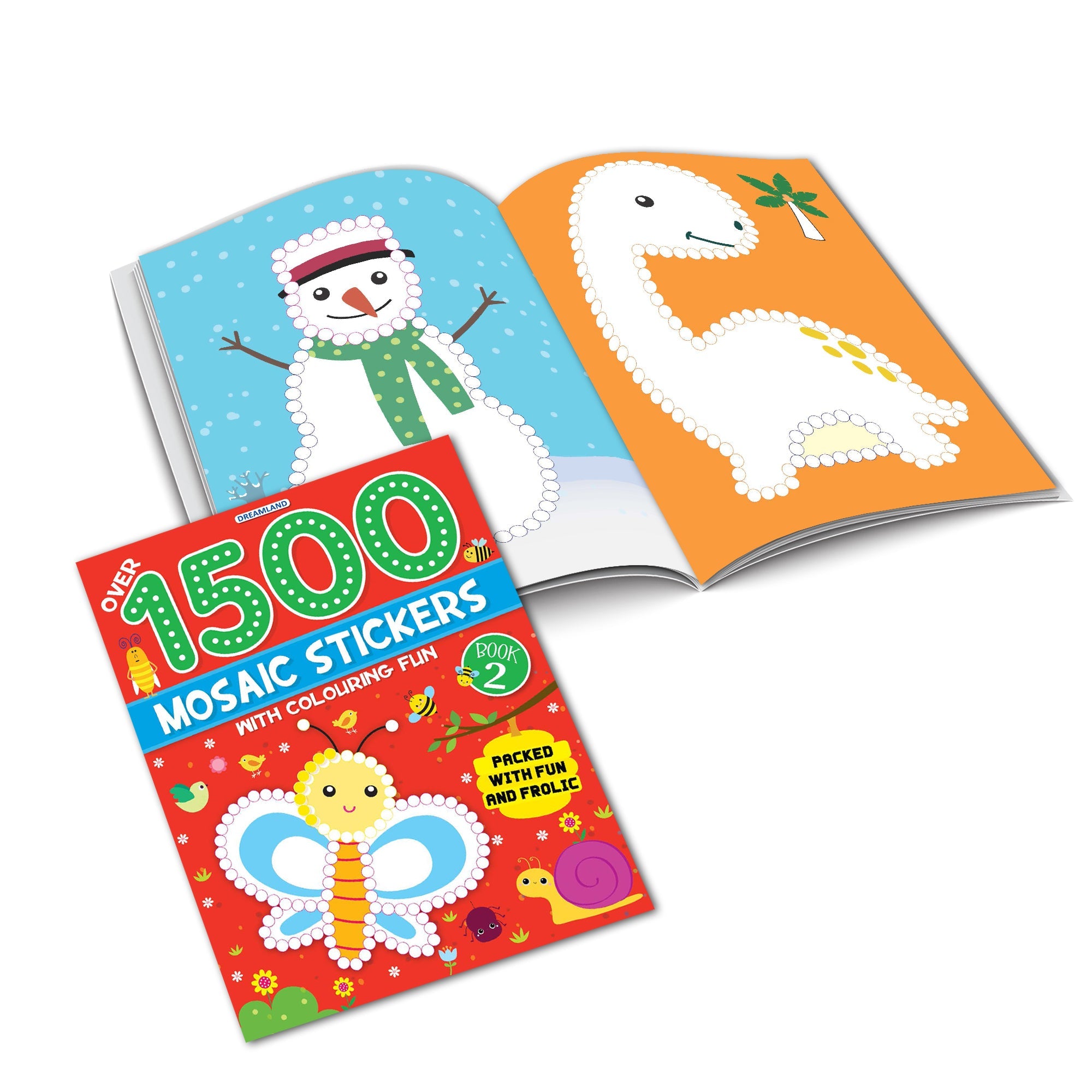 Dreamland Publications 1500 Mosaic Stickers with Colouring Fun Books Pack - A Set of 4 Books | Grab2Buy