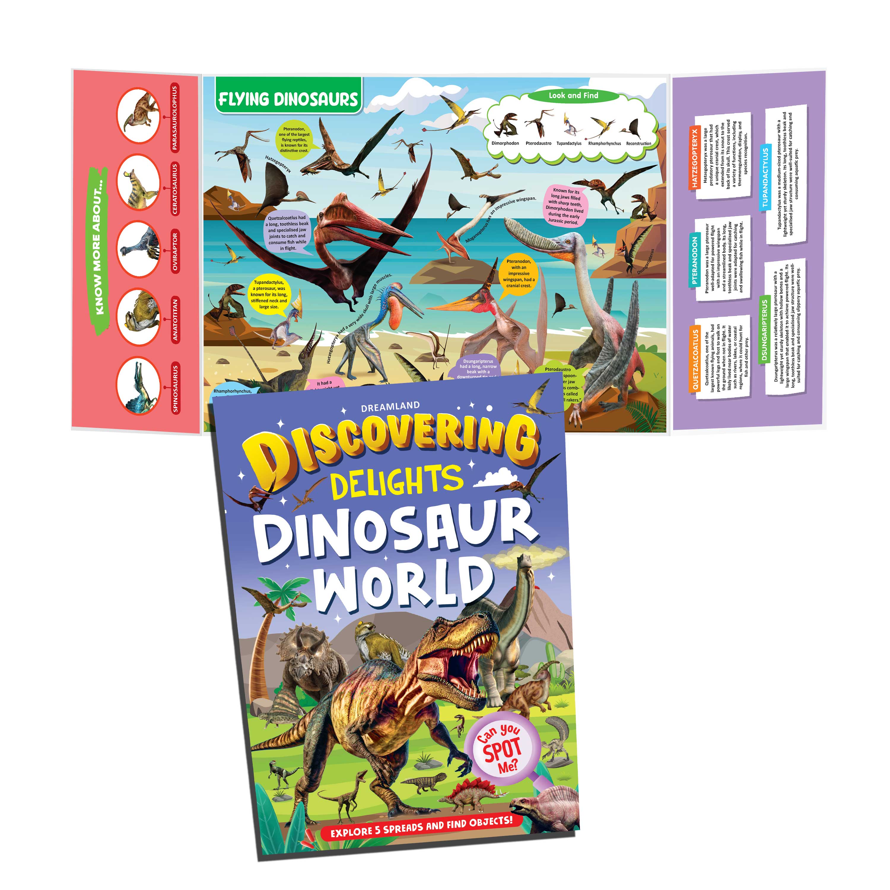 Dreamland Publications Dinosaur World Discovering Delights Flap Book for Kids Age 4 - 10 years | Grab2Buy