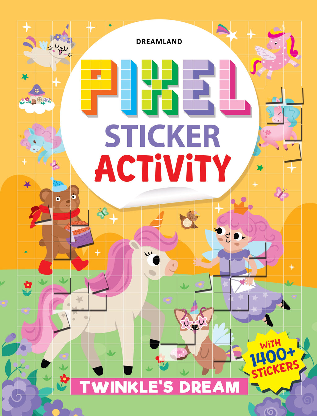 Dreamland Publications Pixel Sticker Activity Book: Twinkle's Dream – Over 1,400 Stickers for Kids Age 4+ | Magical Pixel Art Scenes, Sticker Puzzles | Grab2Buy