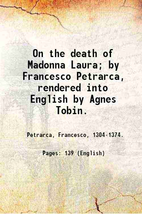On the death of Madonna Laura - Gyan Books